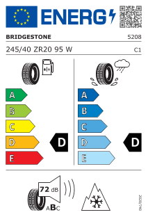 245/40-20 Bridgestone Blizzak LM-32 FR AMR 95W OE: Aston Martin Rapide (VH400) 3PMSF