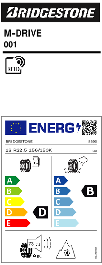 Bridgestone M-Drive 001 13/- R22.5 156K cena 683,00 €