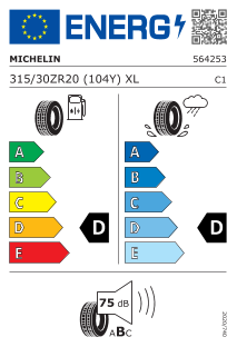315/30 ZR20 TL 104(Y) PILOT SPORT CUP 2 XL FSL K1 C