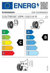Evergreen ES88 215/75 R16 116R pris 1839,16 kr