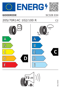 205/70 R14 TL 102/100R RADIAL SC328 C