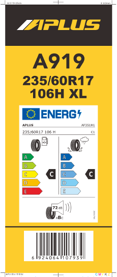 235/60-17XL Aplus A919 SUV 106H