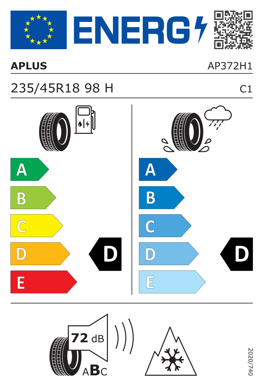 235/45HR18 APLUS TL A502 XL (NEU) 98H *E*