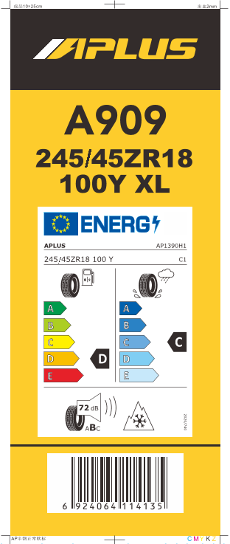 245/45ZR18 APLUS TL A909 ALLSEASON XL (NEU)100Y *E*