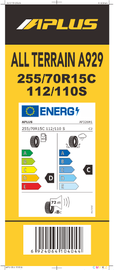 255/70-15 Aplus A929 A/T 112S