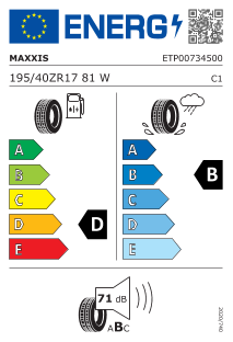 195/40-17XL Maxxis VS-01 81W