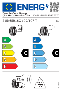 215/65 R16 TL 109/107T DASL-PLUS C 8PR BSW M+S 3P MSF