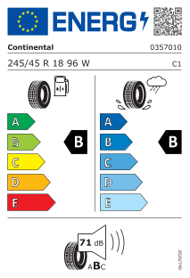 245/45 R18 96W med felgkant