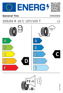 205/65 R16C 107/105T 8PR dobbel merking 103T