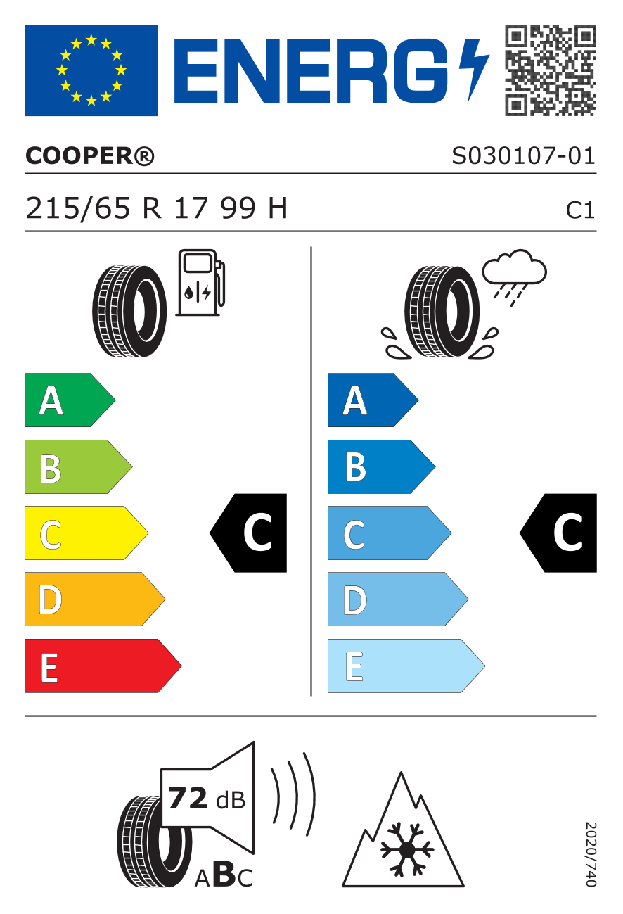 215/65 R17 99H, pigger kan monteres på