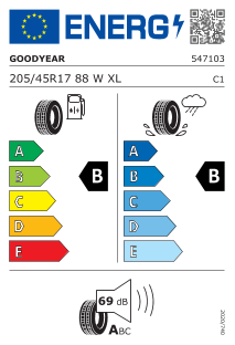 205/45-17XL Goodyear Eagle F1 Asymmetric 3 FP *RSC 88W ROF OE: Mini Mini (F55,F56,F57)