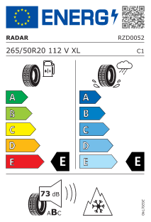 265/50-20XL Radar Renegade A/T-5 112V 3PMSF