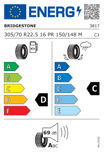 305/70 R22.5 150/148M 16PR Double marquage 152/148L