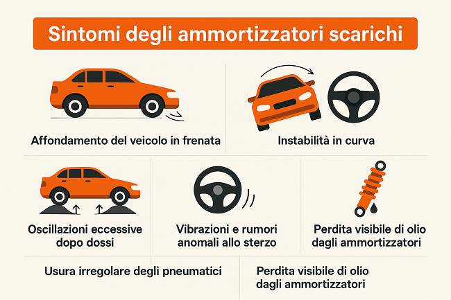 Come posso capire se gli ammortizzatori della mia auto sono guasti?