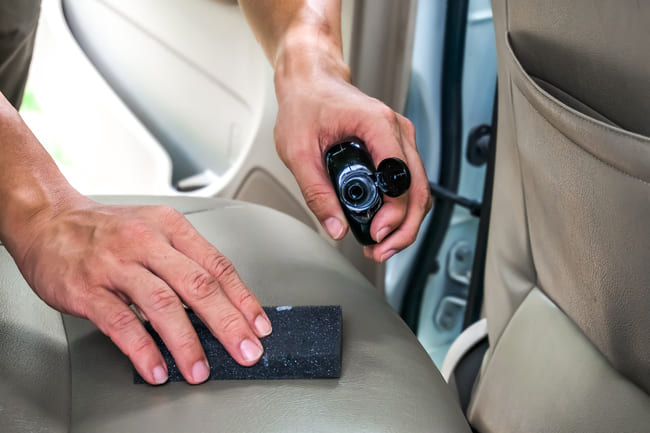 How to remove water stains from car seat upholstery
