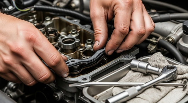 BMW E46: VANOS seal damage and valve cover replacement