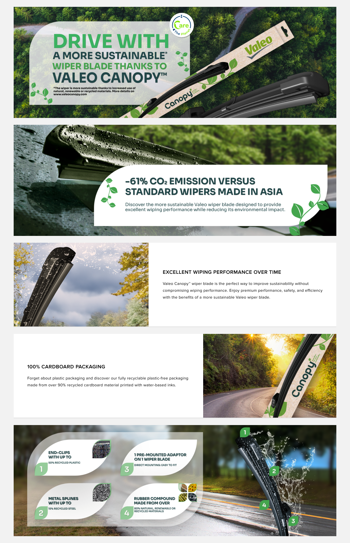 VALEO 583904: Wiper blade (400 mm, Flat wiper blade, Rubber wiper from >80 % sustainable materials, with spoiler, 16 Inch) | EAN: 3276425839045